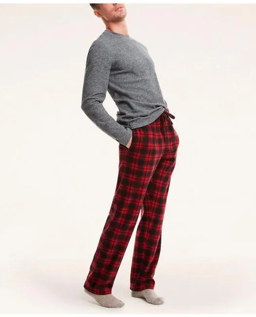 Brooks Brothers Men's Fleece Lounge Set Charcoal/Red