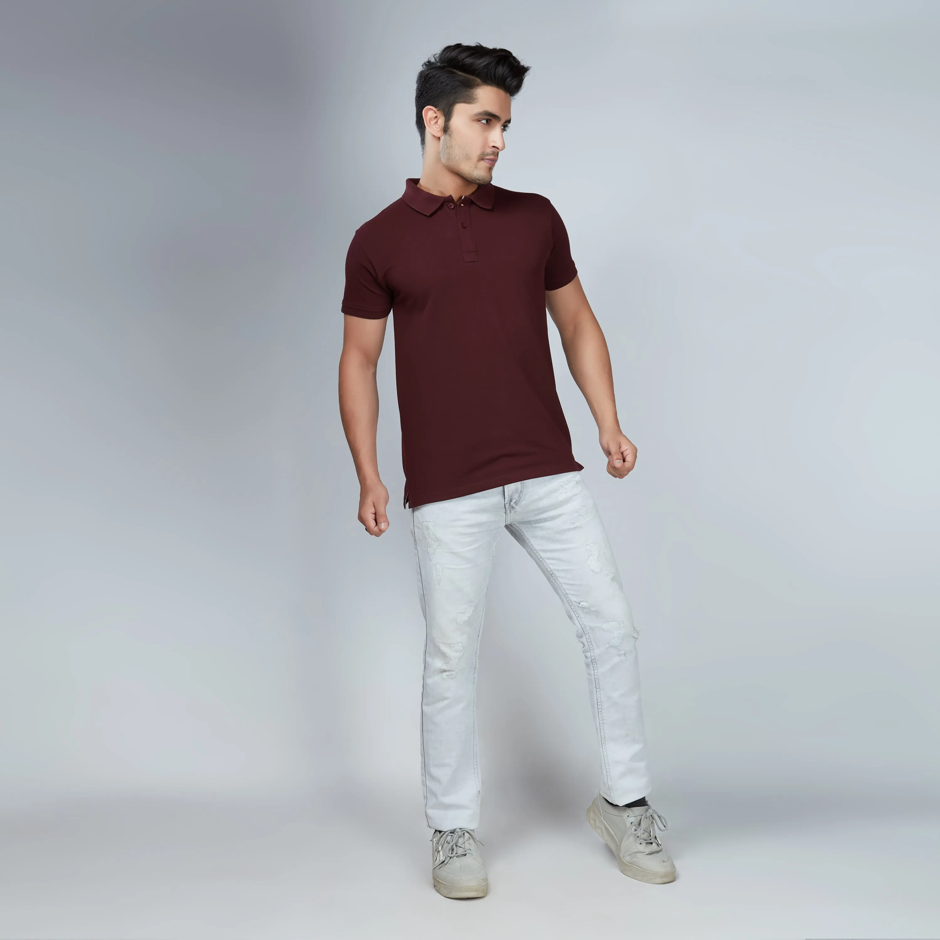 Bulgarian Rose Half Sleeve Polo T-Shirt