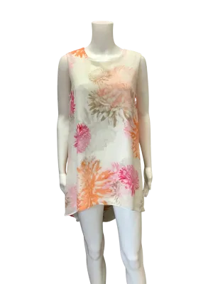 Calvin Klein Orange & Pink Floral Tunic Top  Size: XS