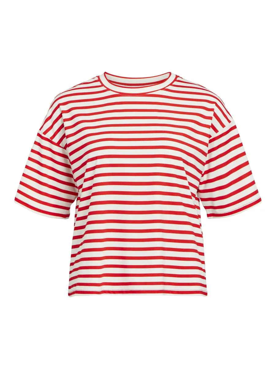 CARLIE OVERSIZE T-SHIRT (CLOUD DANCER/FLAME)
