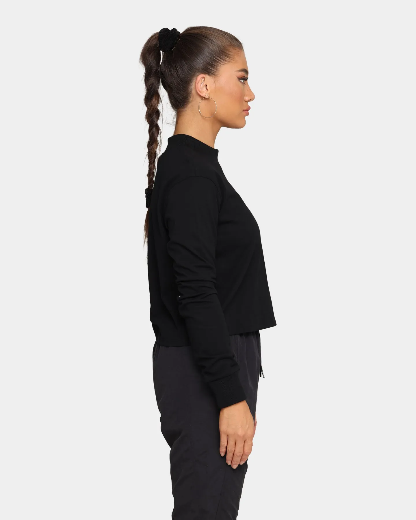 Champion Women's Heritage Mock Neck Long Sleeve T-Shirt Black