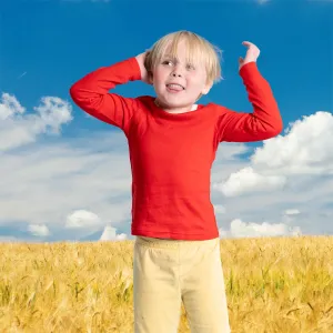 Children's 100% Organic Cotton Long-Sleeve T-Shirt (Unisex, Breathable, Skin-friendly)