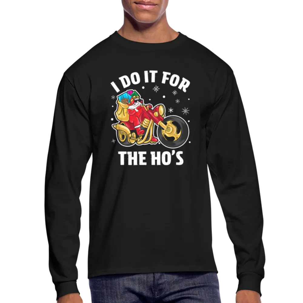 Christmas Biker Santa Riding Motorcycle Men's Long Sleeve T-Shirt
