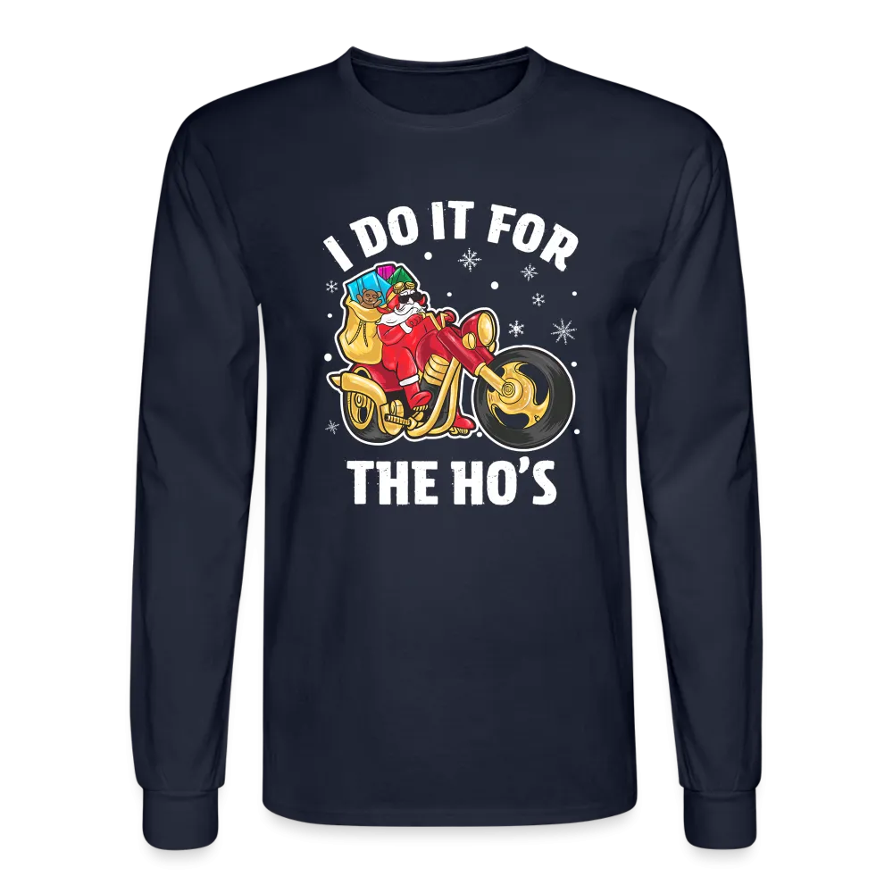 Christmas Biker Santa Riding Motorcycle Men's Long Sleeve T-Shirt