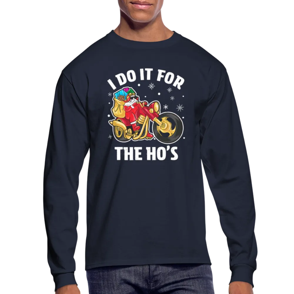 Christmas Biker Santa Riding Motorcycle Men's Long Sleeve T-Shirt