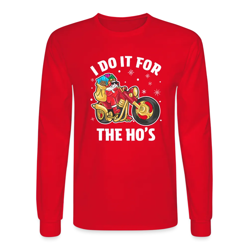 Christmas Biker Santa Riding Motorcycle Men's Long Sleeve T-Shirt