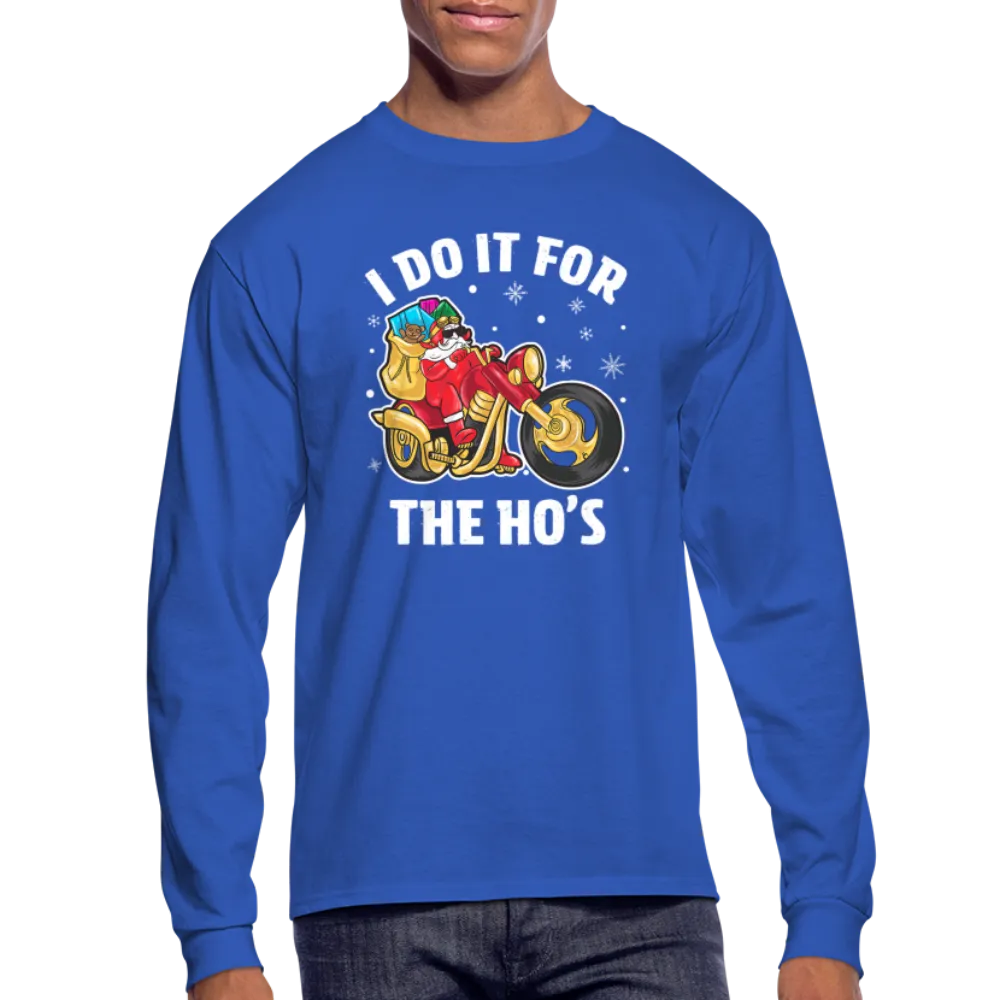 Christmas Biker Santa Riding Motorcycle Men's Long Sleeve T-Shirt