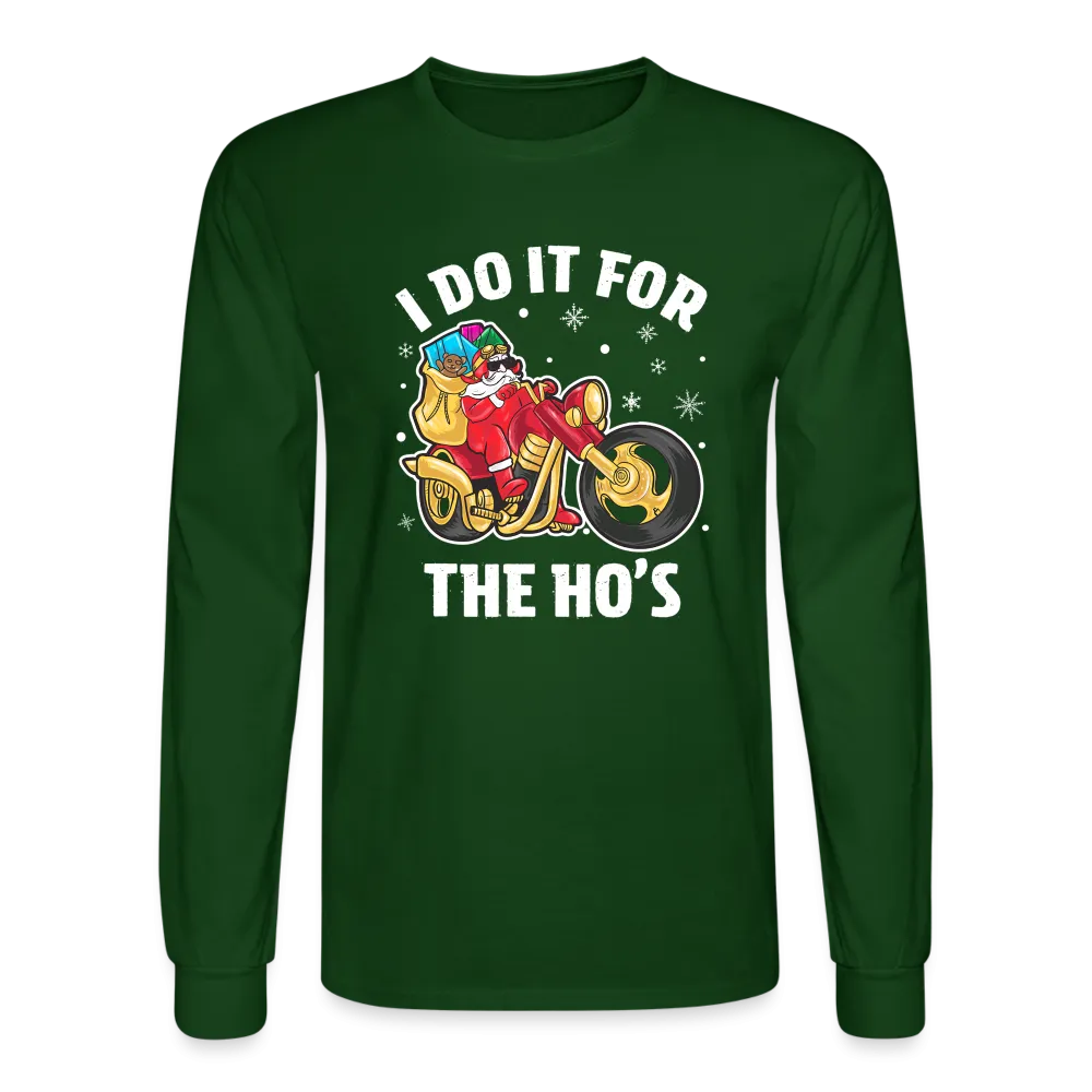 Christmas Biker Santa Riding Motorcycle Men's Long Sleeve T-Shirt
