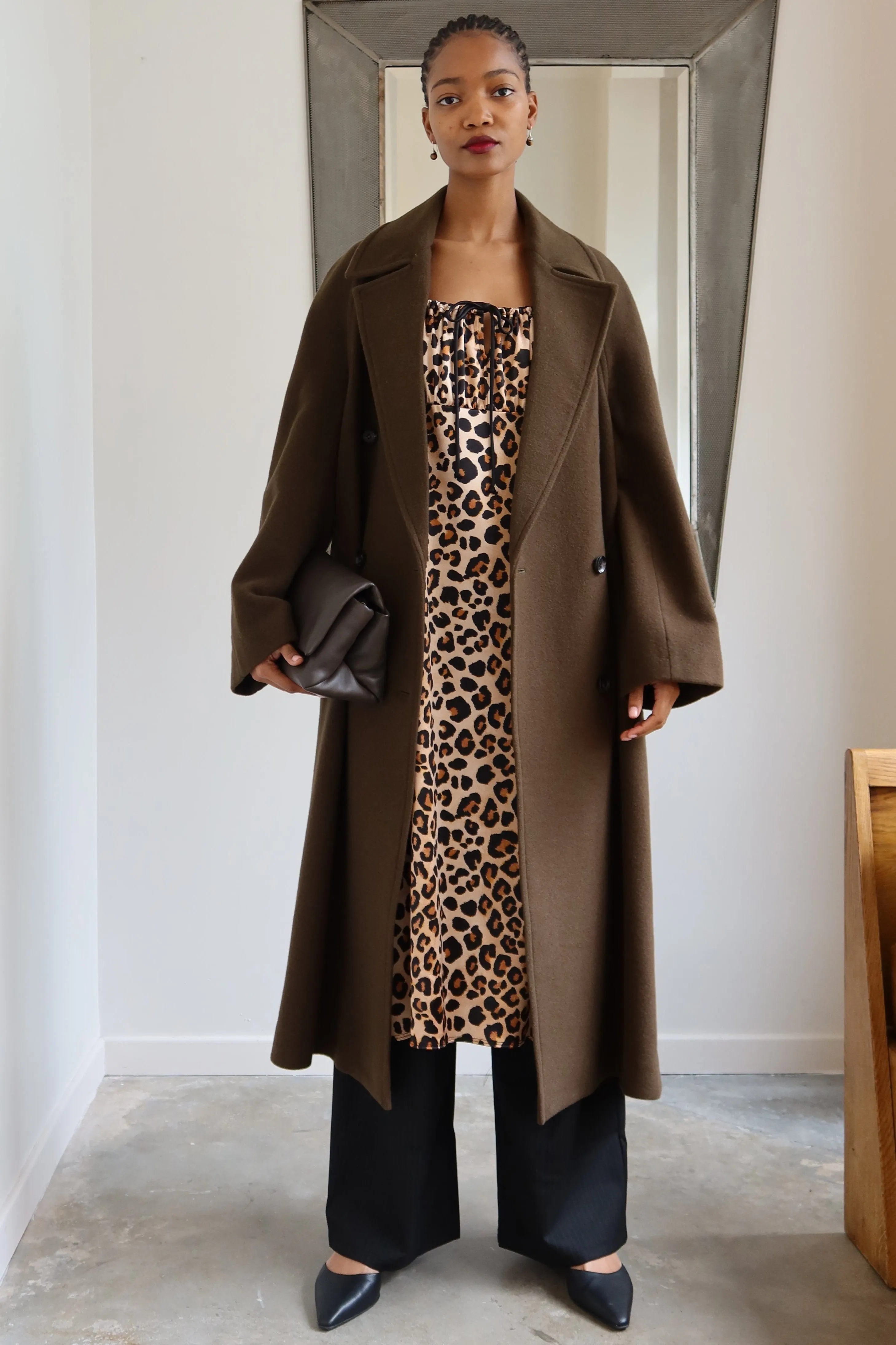 Cilia Dark Moss Wool Coat