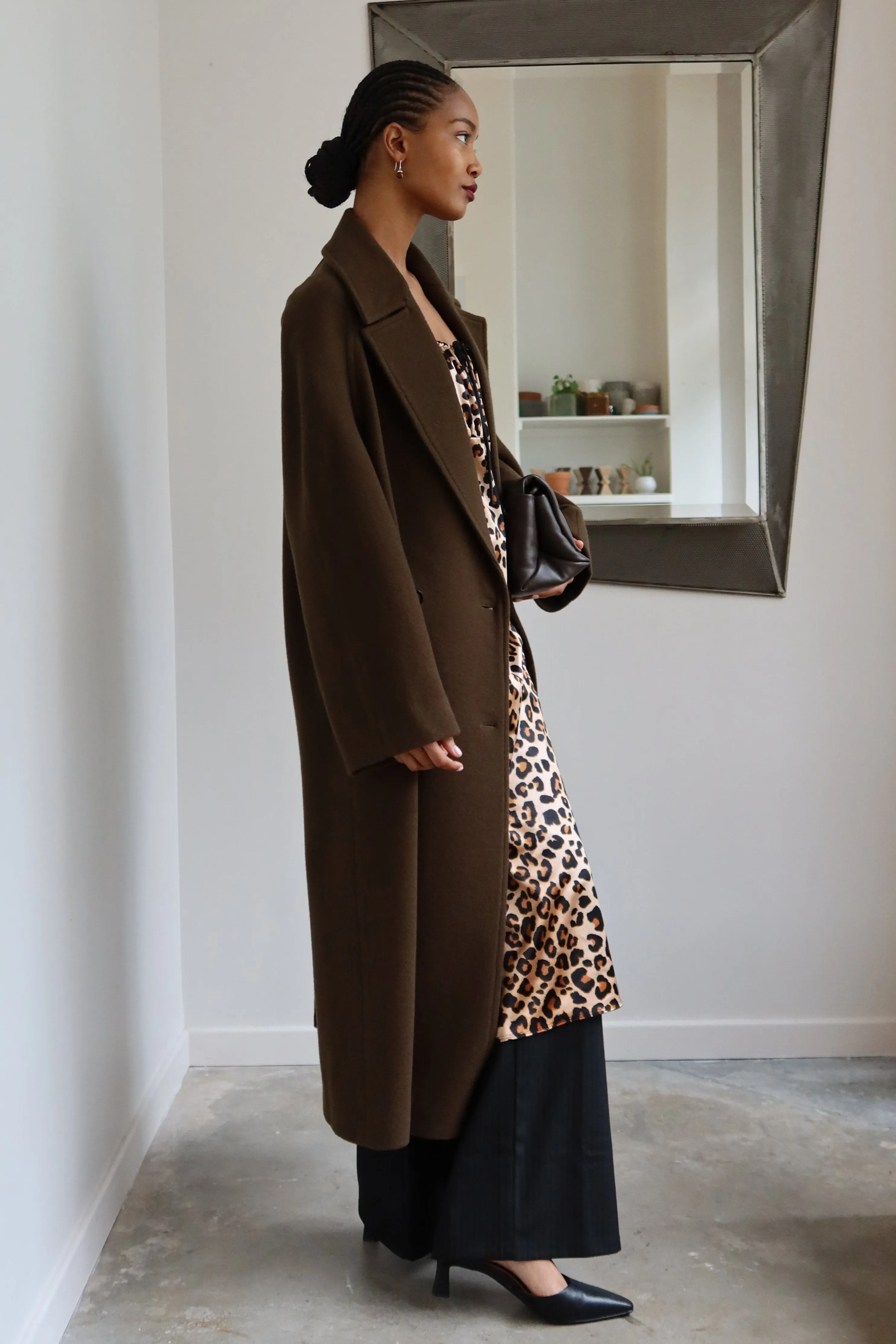 Cilia Dark Moss Wool Coat