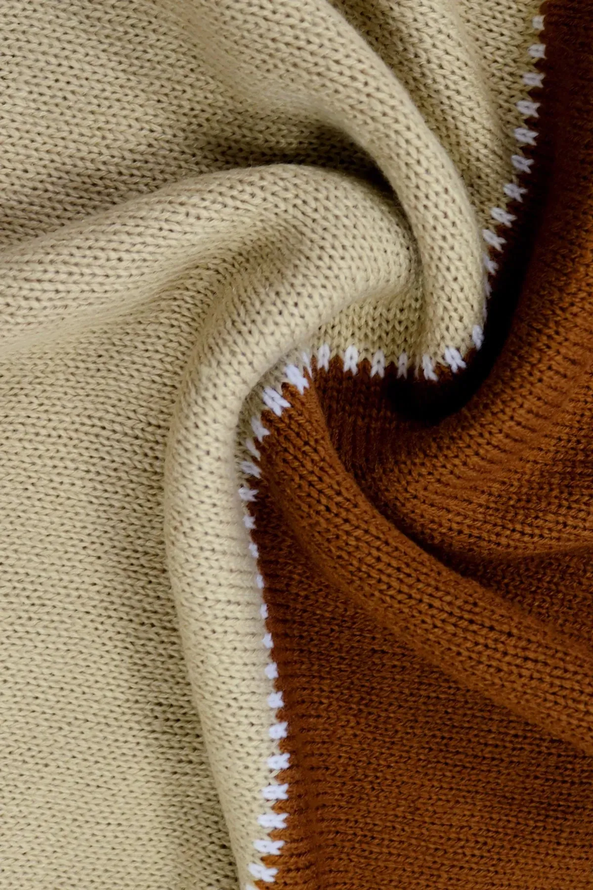 Colorblock Knit Layered Crew Neck Sweater