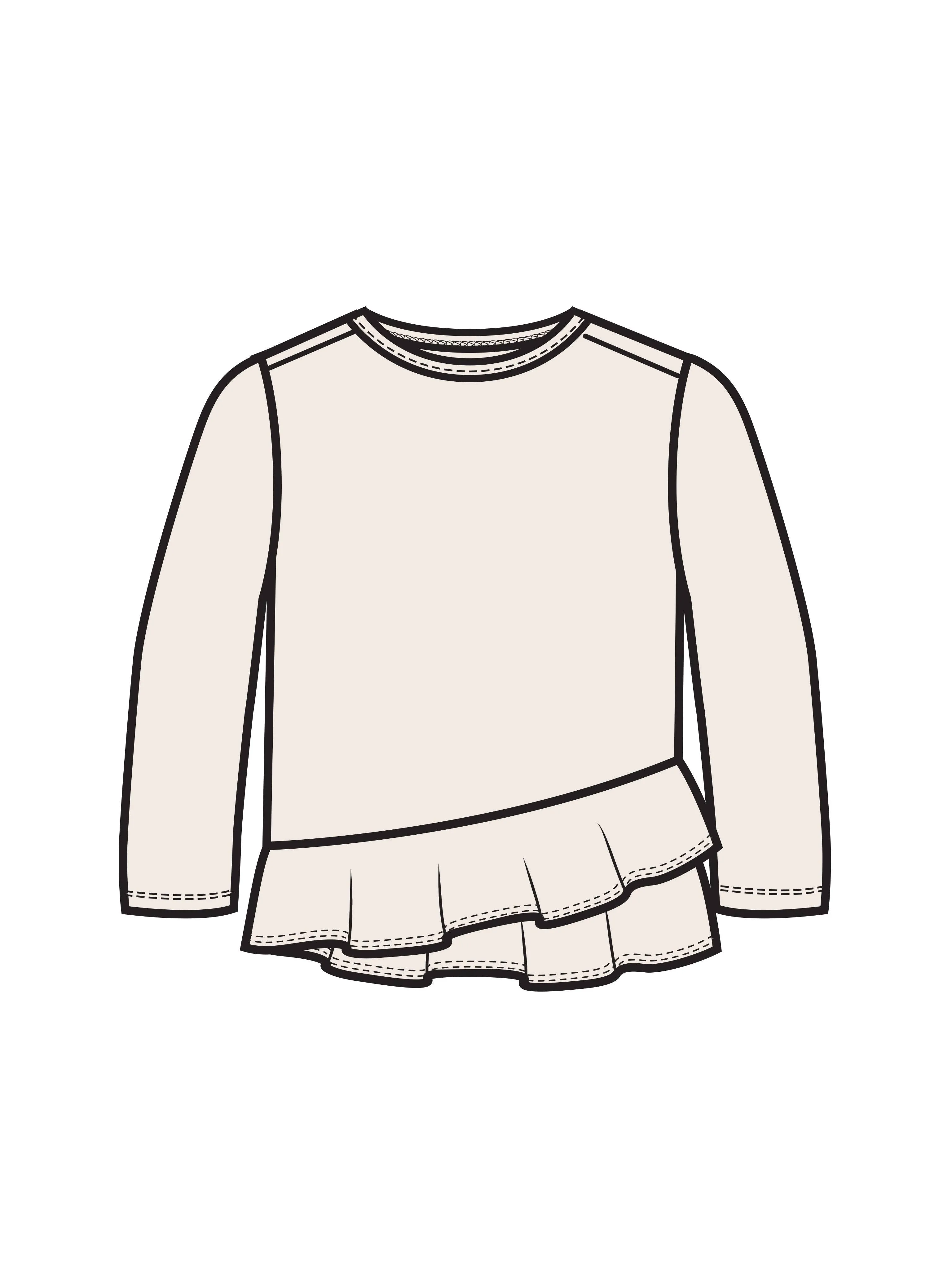 Colored Organics - Organic Baby and Kids Edith Ruffle Hem Top - Ivory