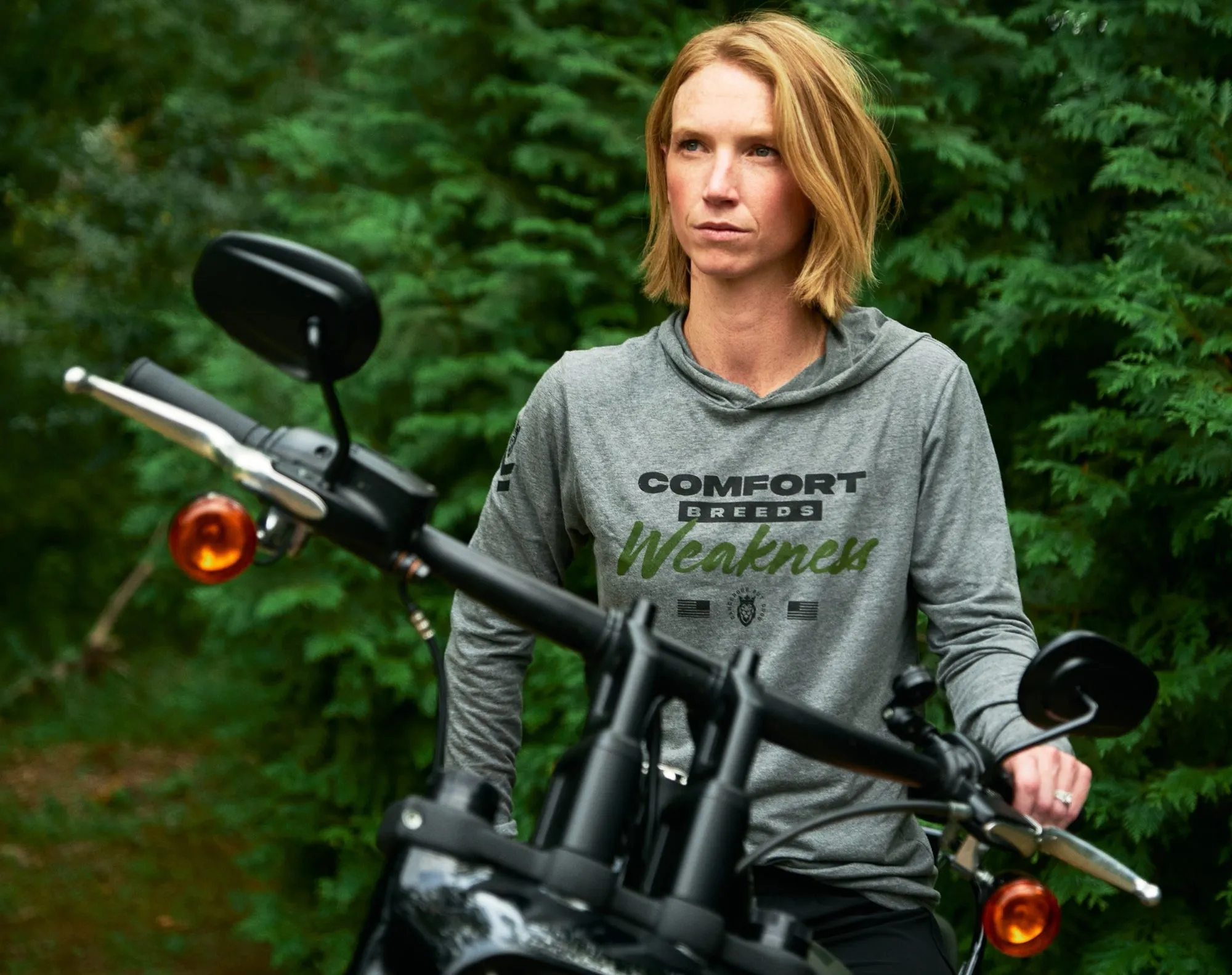Comfort Dark Heather Grey Hooded Long Sleeve T-Shirt
