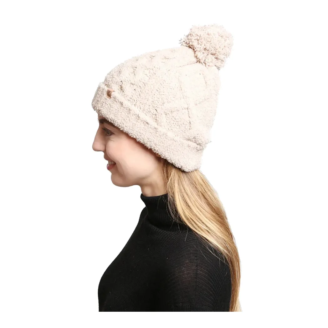 ComfyLuxe Solid Color Cable Knit Beanie