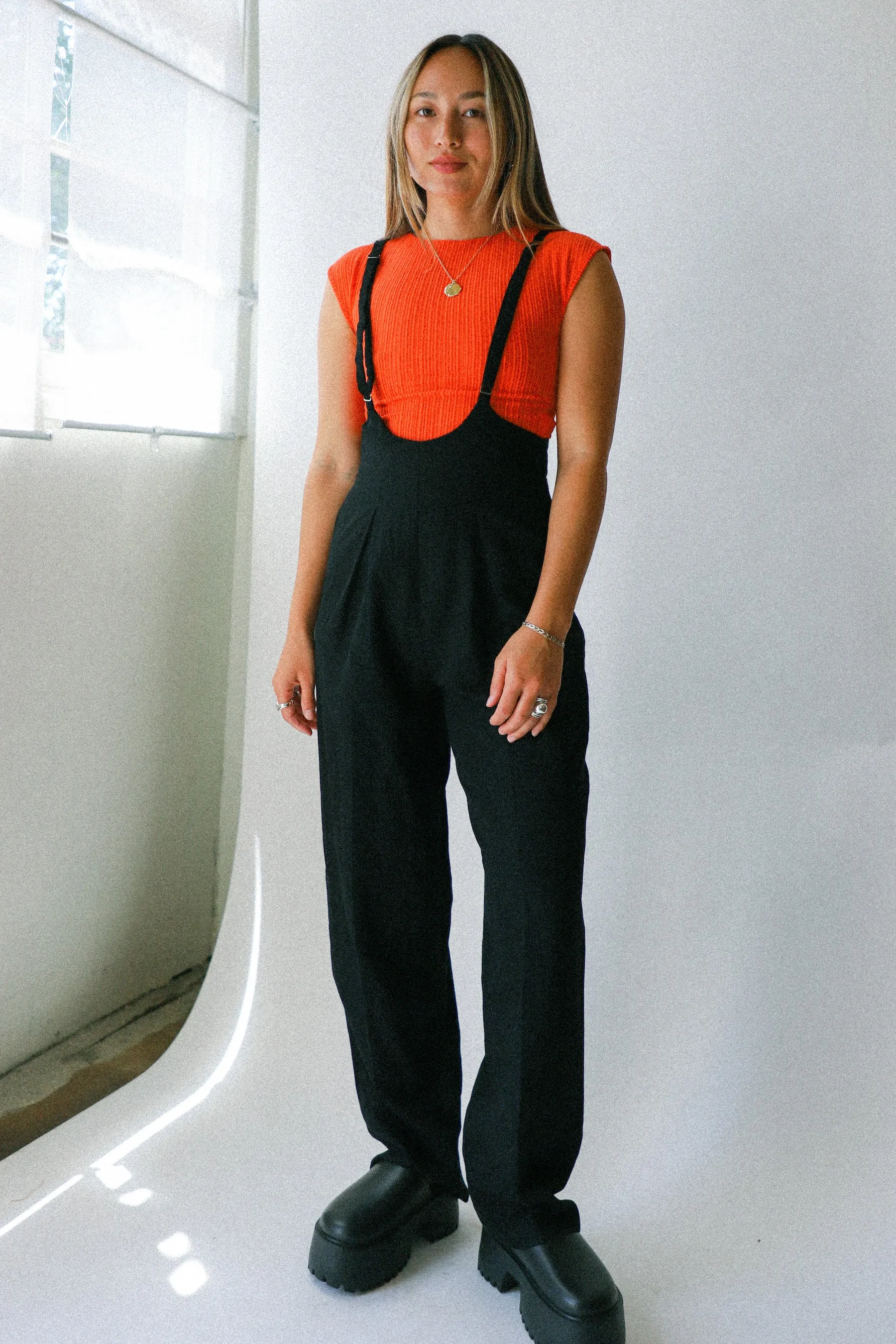 Coral Ribbed Baby Tee