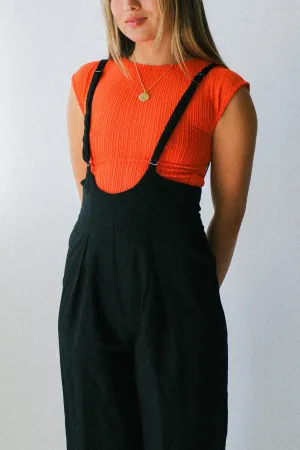 Coral Ribbed Baby Tee