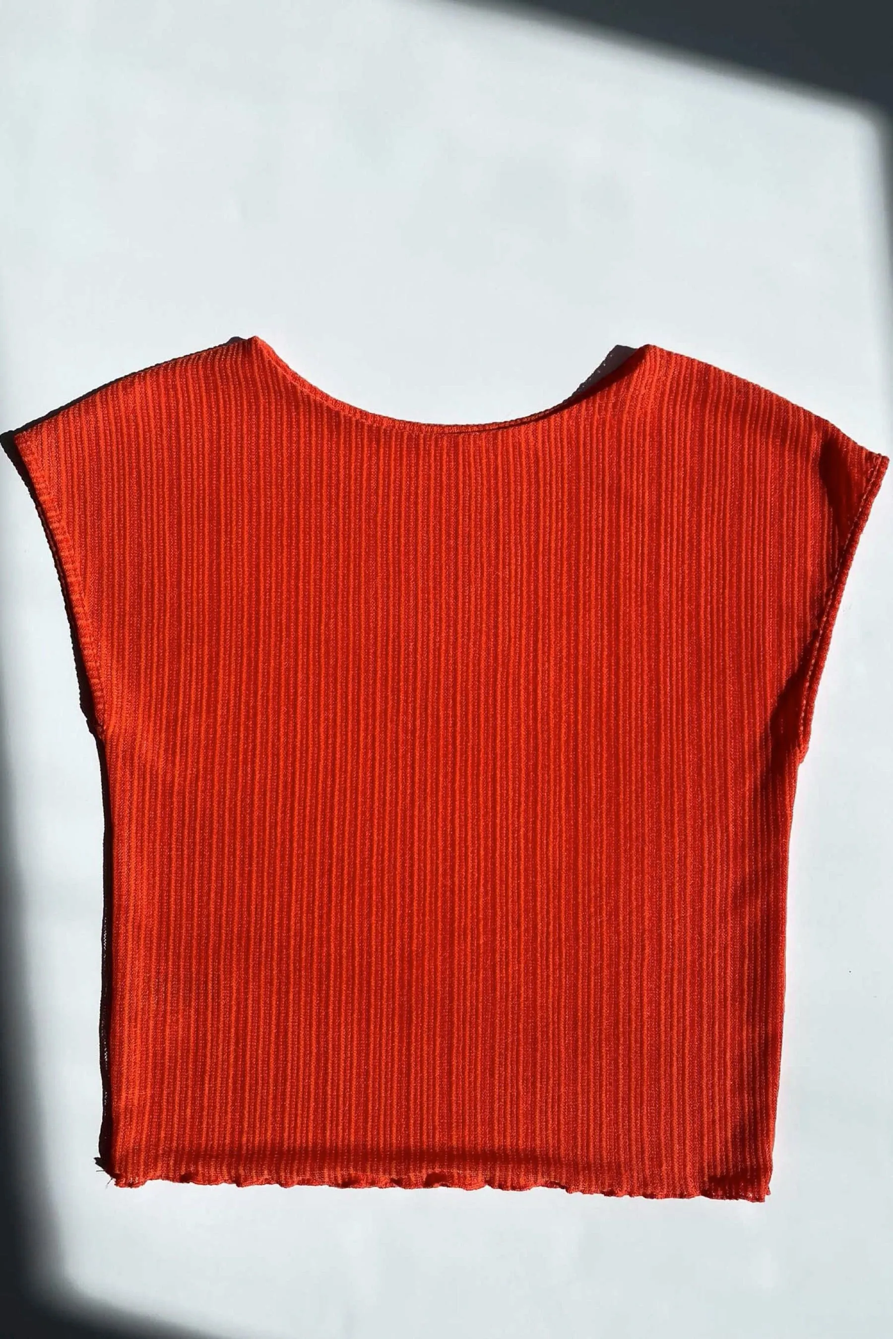 Coral Ribbed Baby Tee
