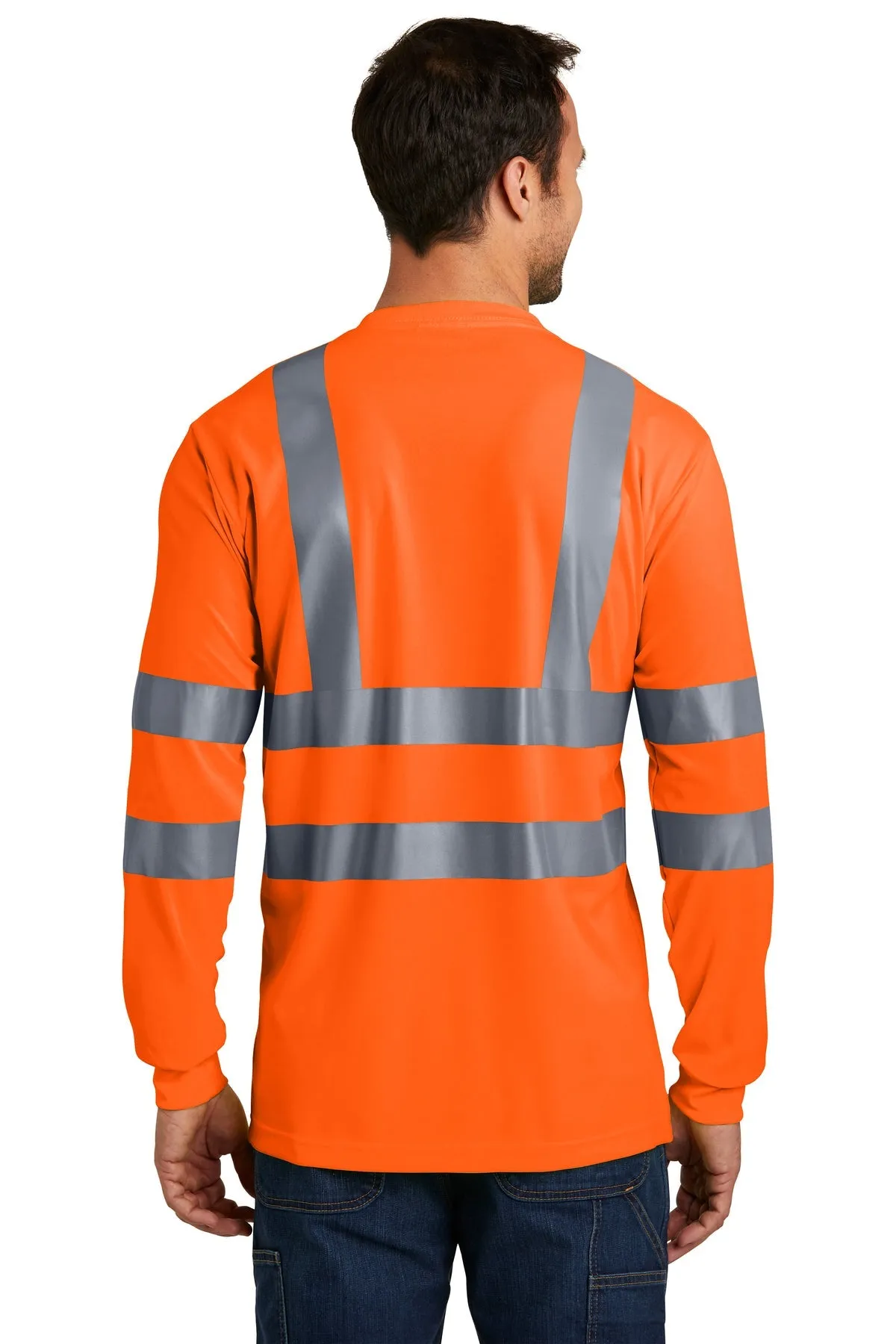 CornerStone ANSI 107 Long Sleeve Reflective T-Shirt, Safety Orange