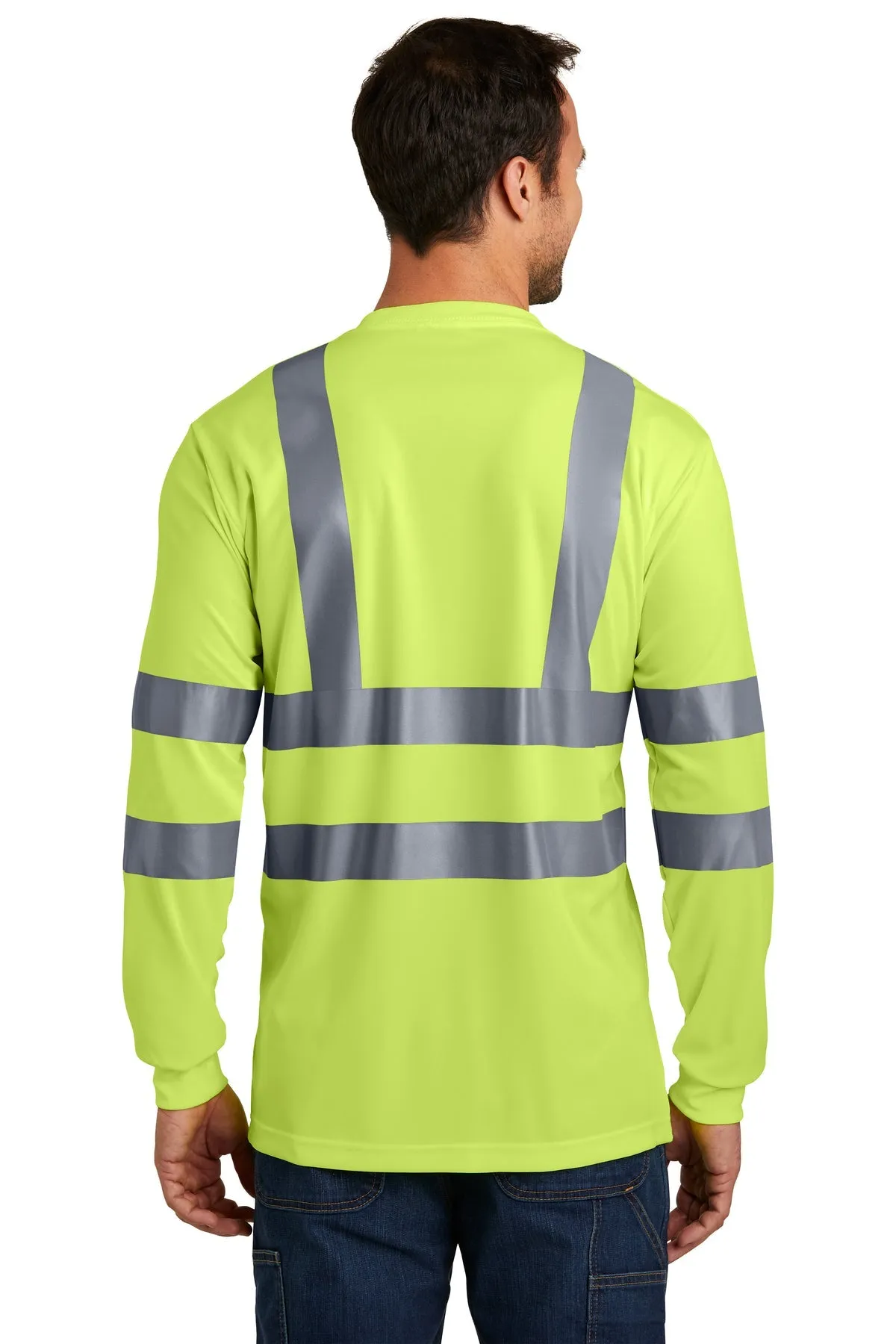 CornerStone ANSI 107 Long Sleeve Reflective T-Shirt, Safety Yellow