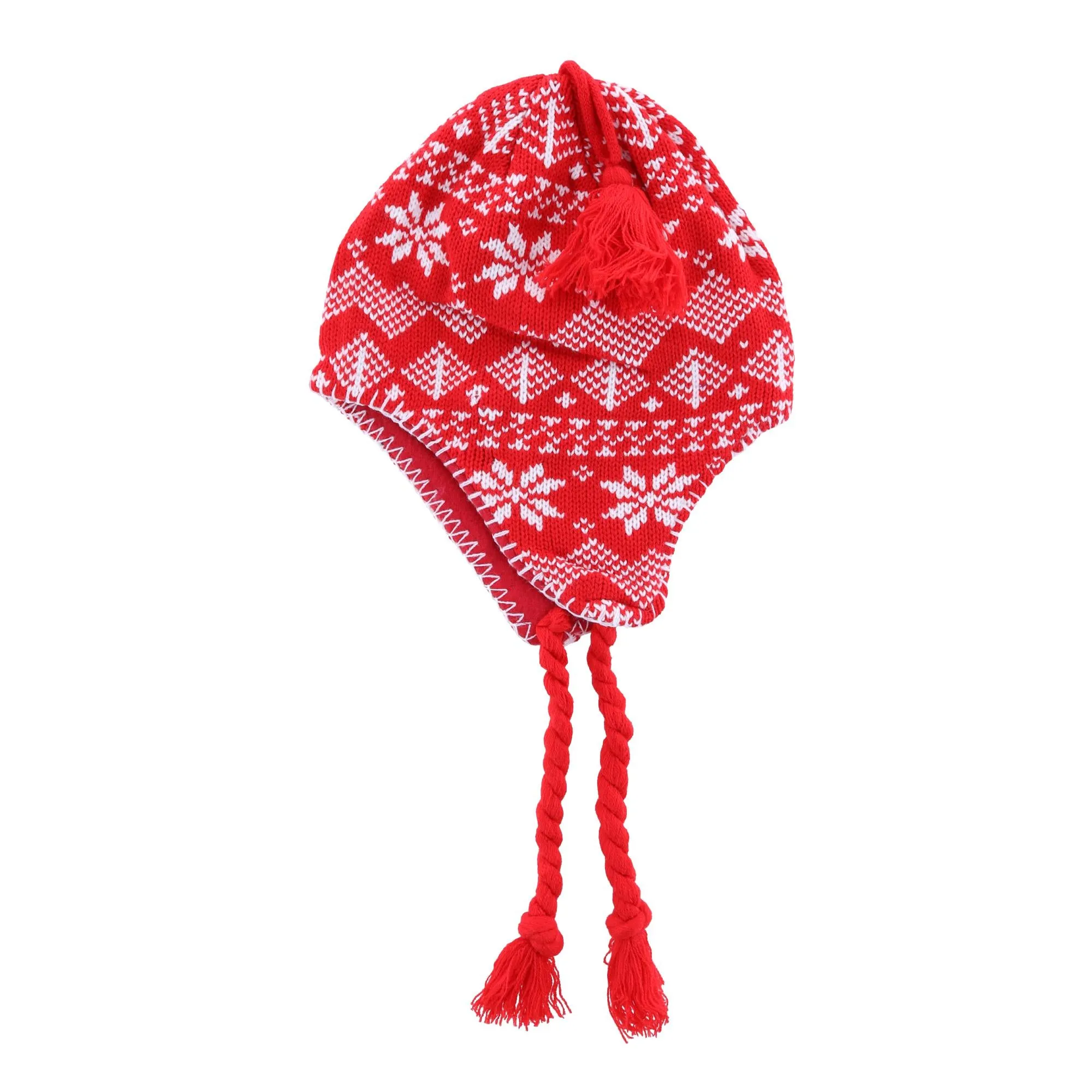 CTM® Women's Heavy Knit Winter Pattern Peruvian Hat