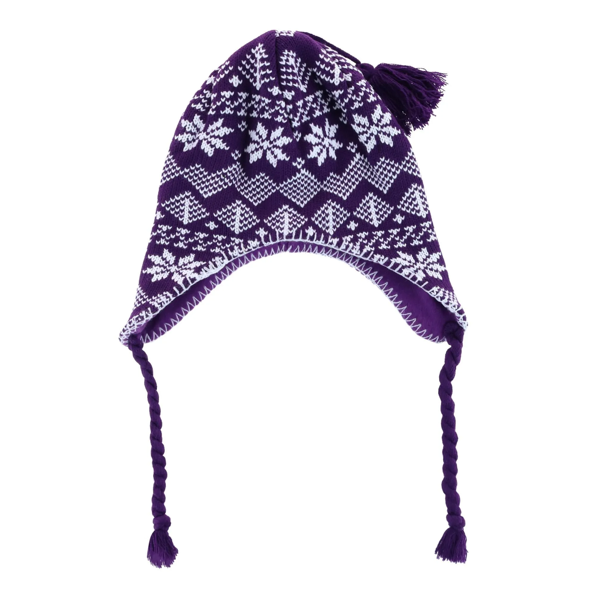 CTM® Women's Heavy Knit Winter Pattern Peruvian Hat