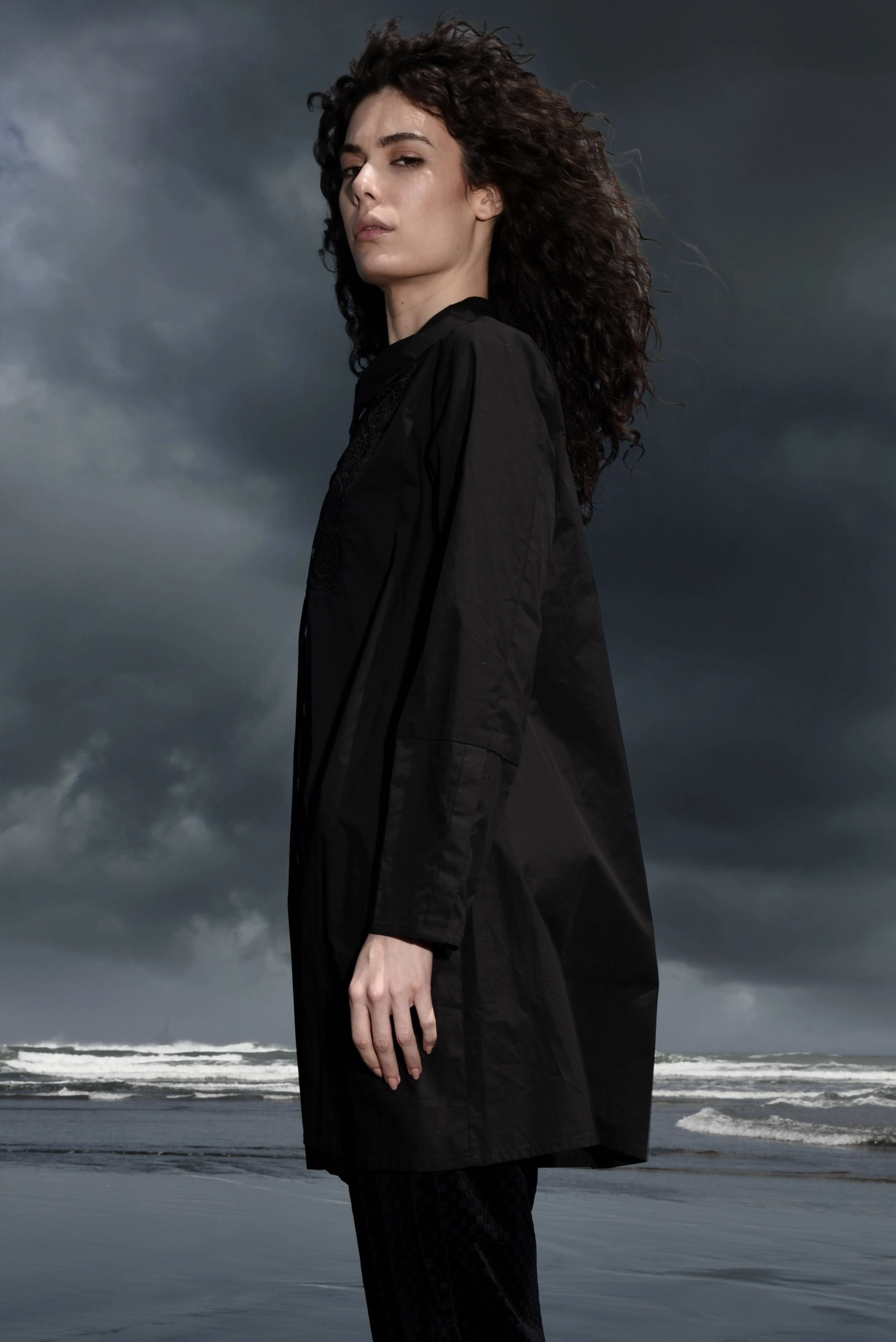 CURATE by Trelise Cooper - Fall From Lace Shirt-Dress - BLACK/ WHITE