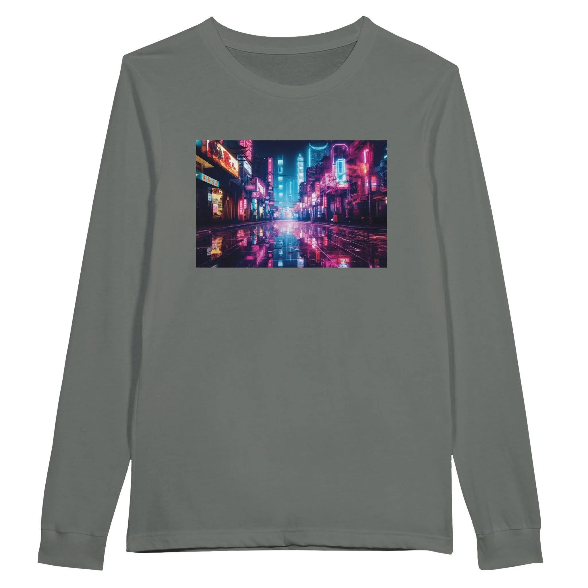 Cyperpunk Artwork City One Premium Unisex Longsleeve T-shirt