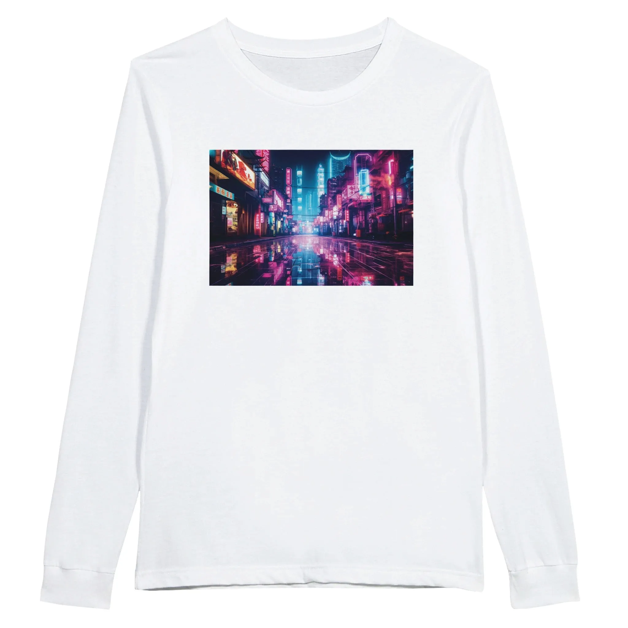 Cyperpunk Artwork City One Premium Unisex Longsleeve T-shirt