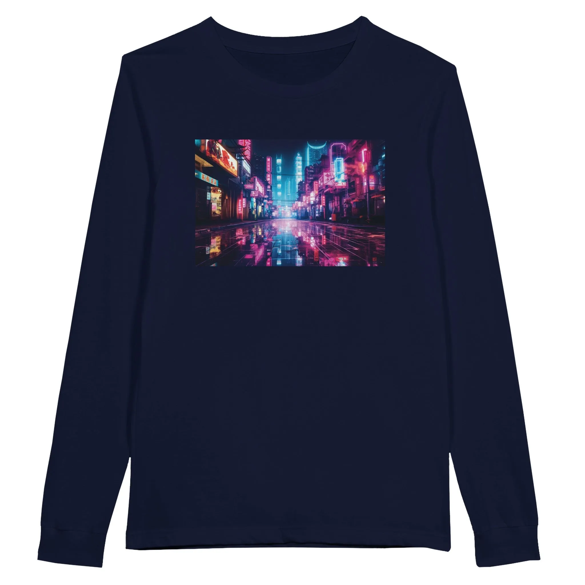 Cyperpunk Artwork City One Premium Unisex Longsleeve T-shirt