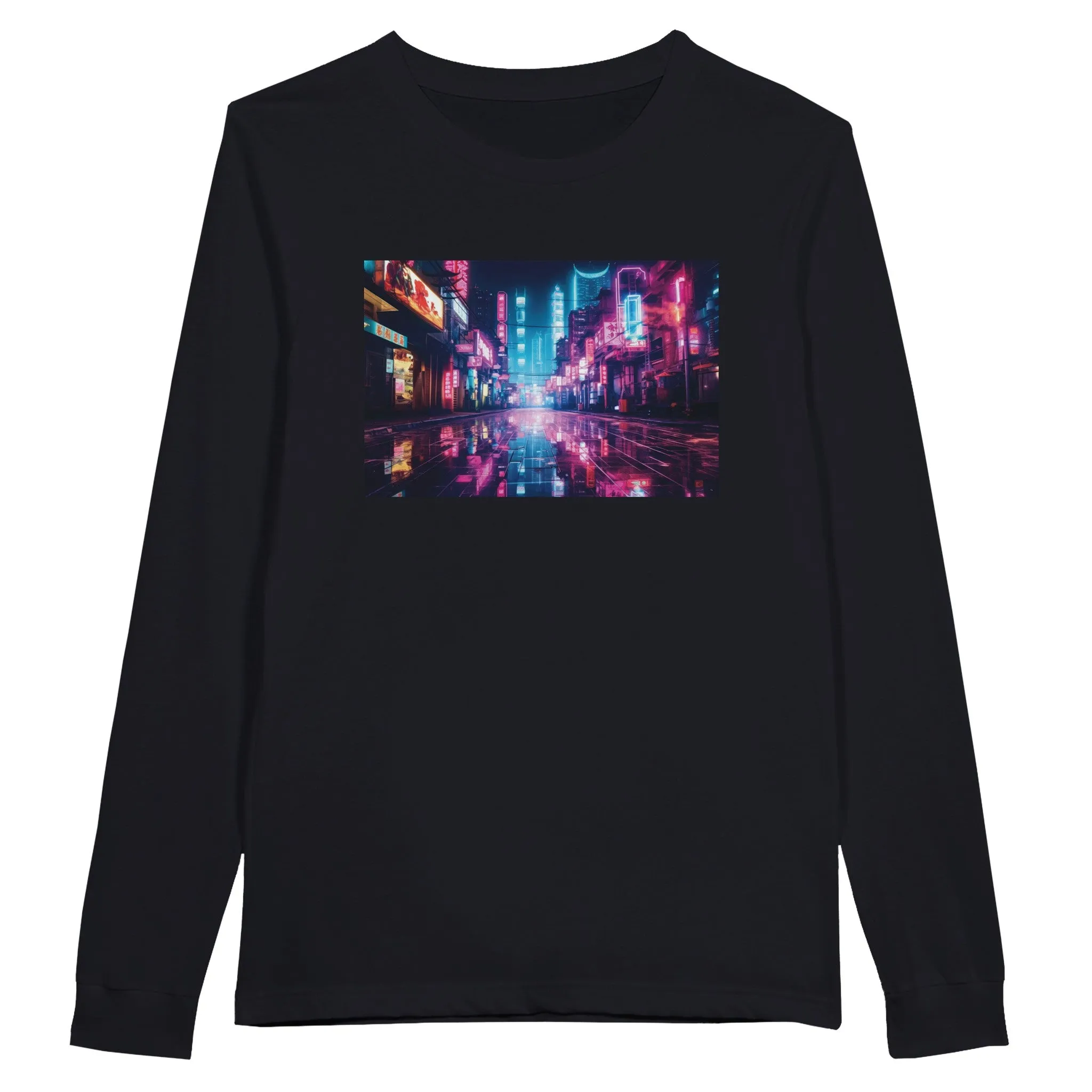 Cyperpunk Artwork City One Premium Unisex Longsleeve T-shirt