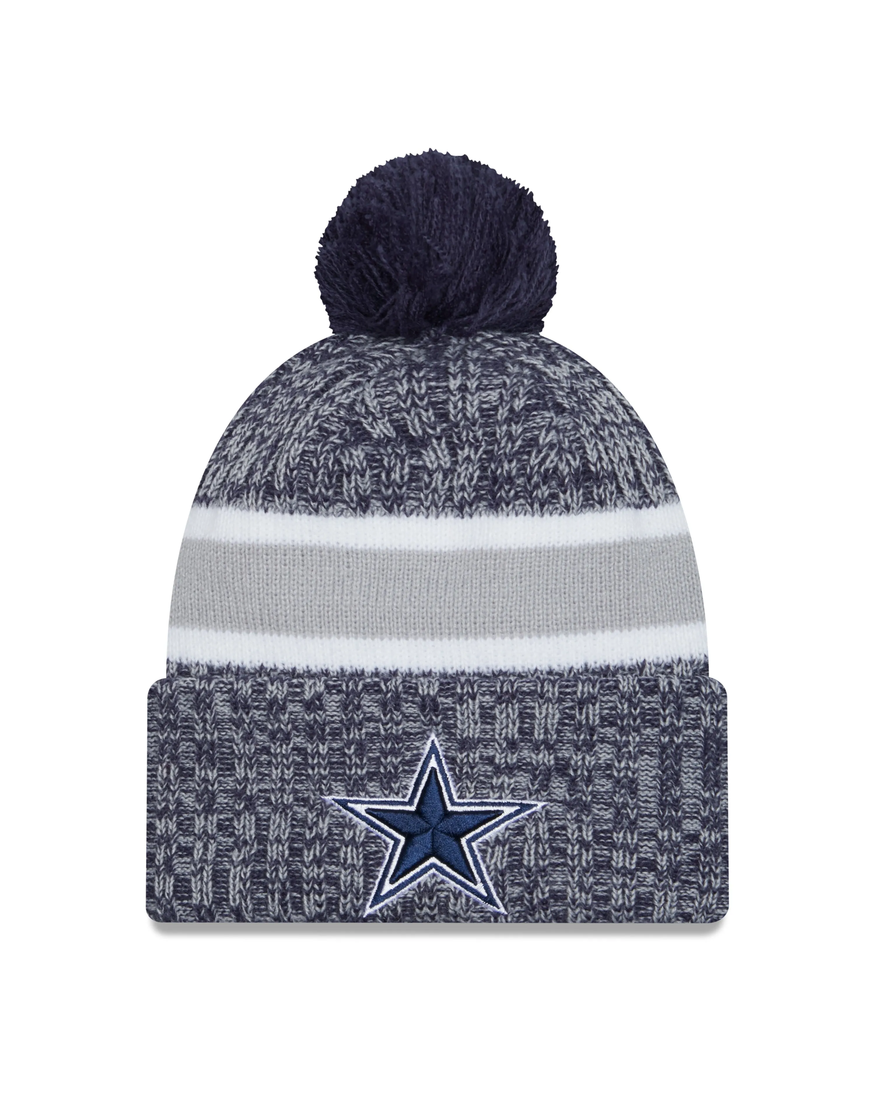 Dallas Cowboys New Era 2023 Sideline - Sport Cuffed Pom Knit Hat - Blue