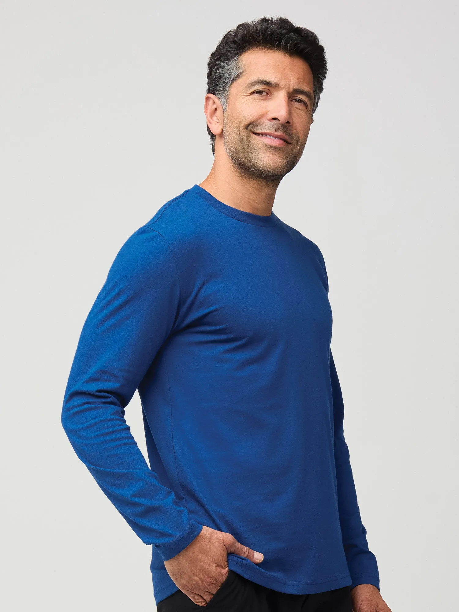 Dark Cobalt Long Sleeve Crew Neck