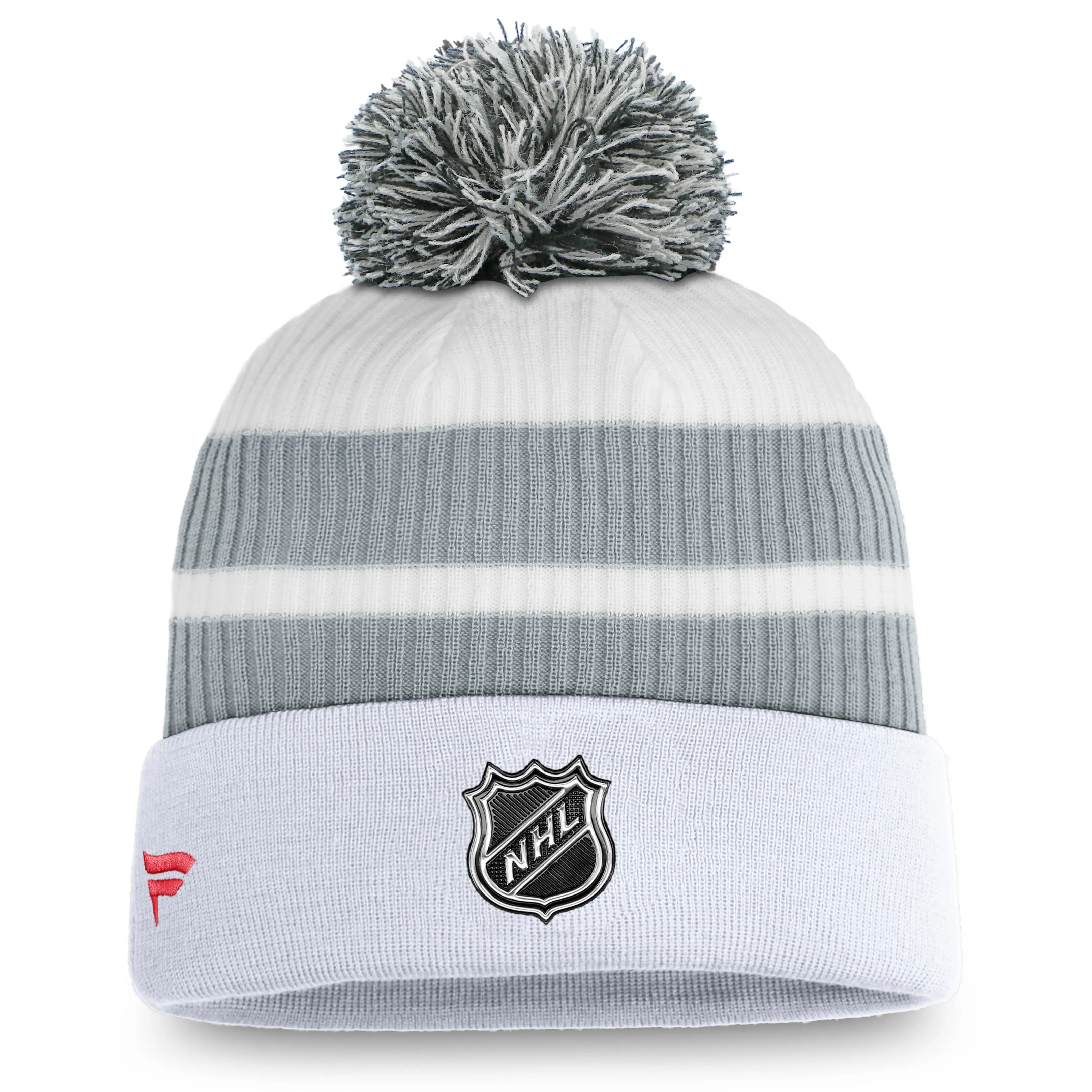 Detroit Red Wings NHL Fanatics Branded Men's White Special Edition Beanie Cuff Pom Knit Hat