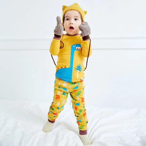 Dino King Camel Long Sleeve Pajamas