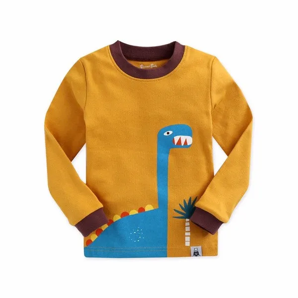 Dino King Camel Long Sleeve Pajamas