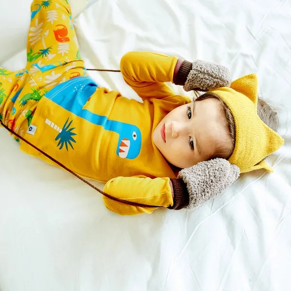 Dino King Camel Long Sleeve Pajamas