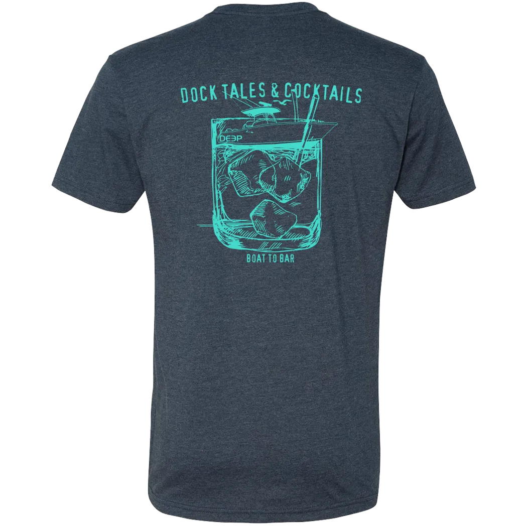 Dock Tales and Cocktails Tee - Heather Navy