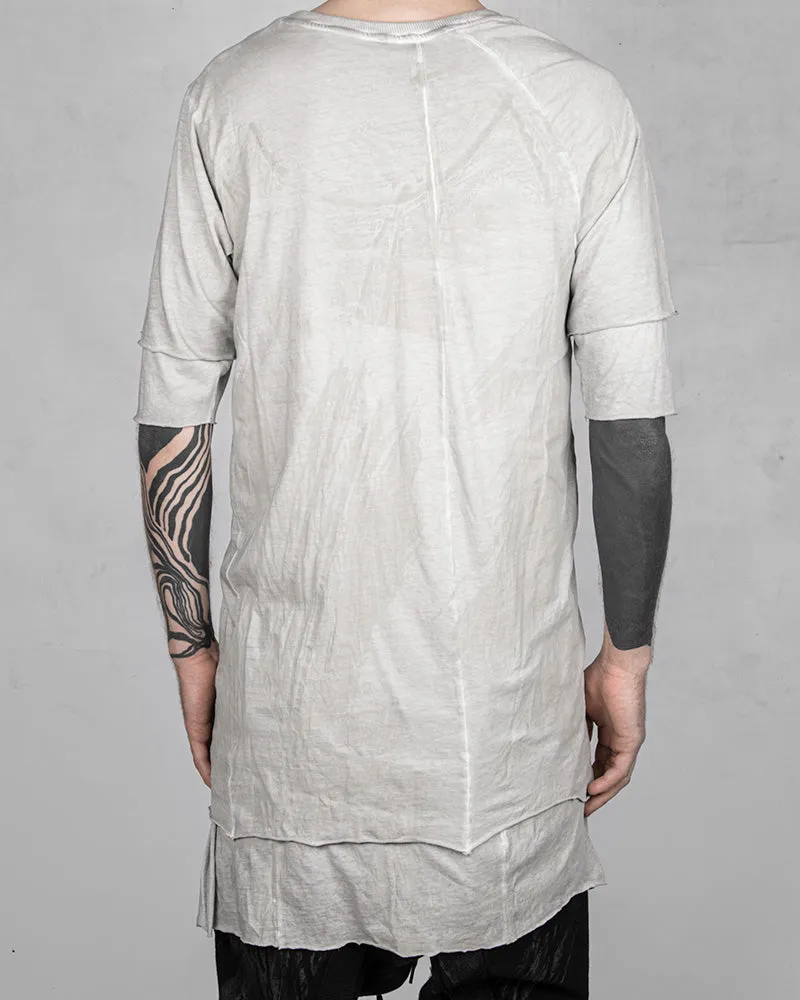 Double Layered Asymmetric T-shirt Concrete