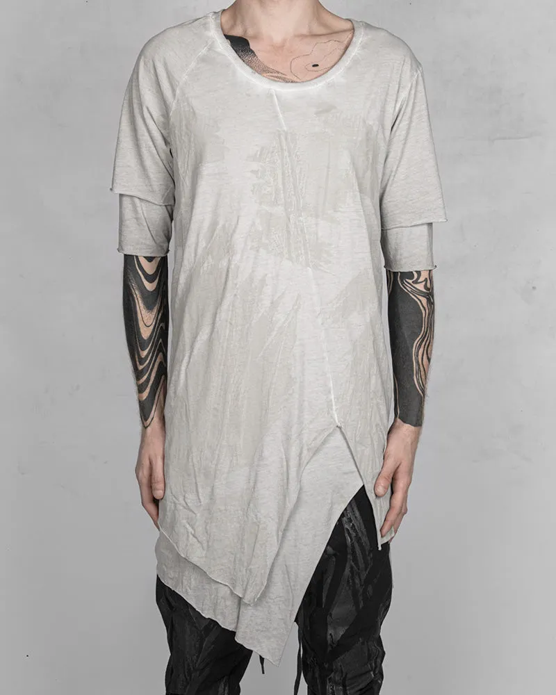 Double Layered Asymmetric T-shirt Concrete