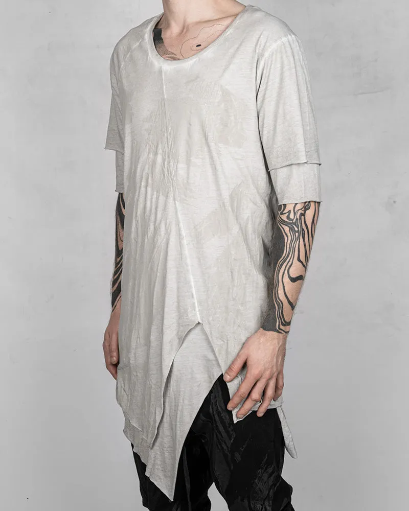 Double Layered Asymmetric T-shirt Concrete