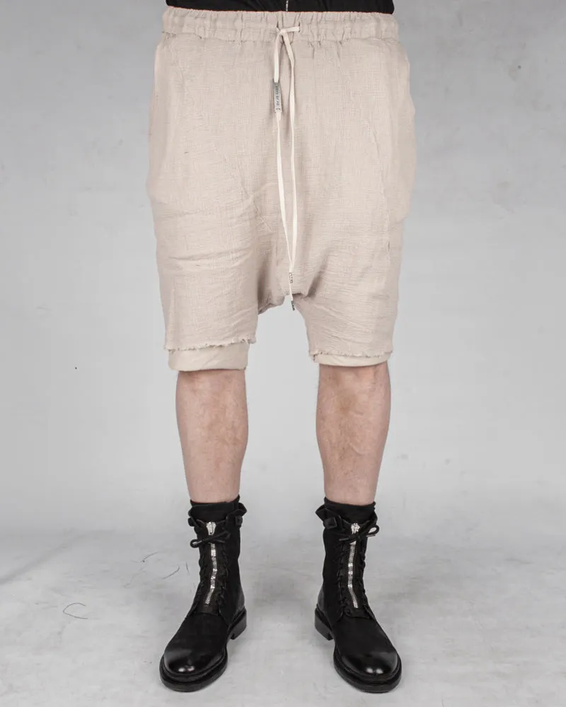 Double layered knitted linen shorts sand