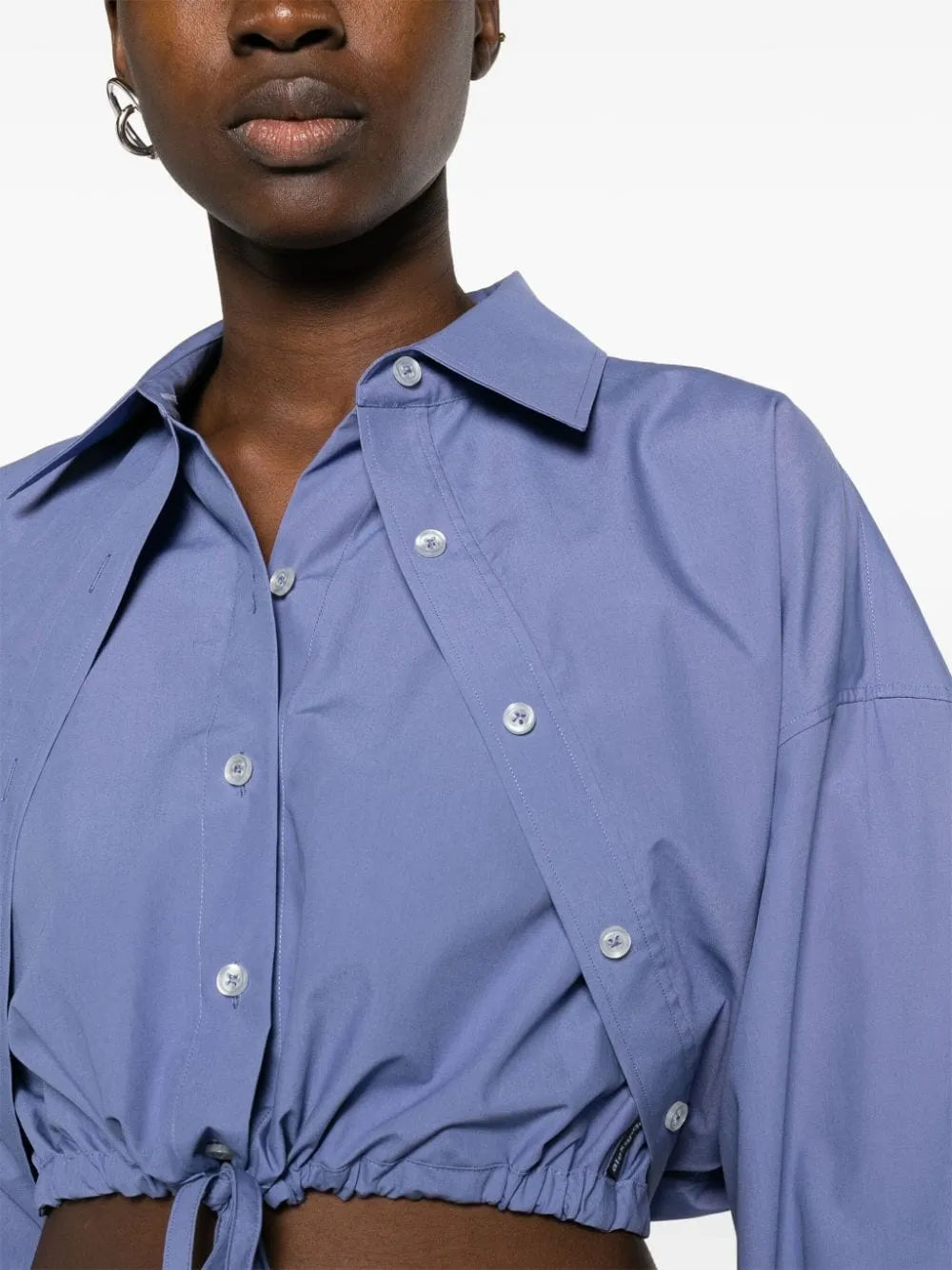Double Layered Shirt In Compact Cotton