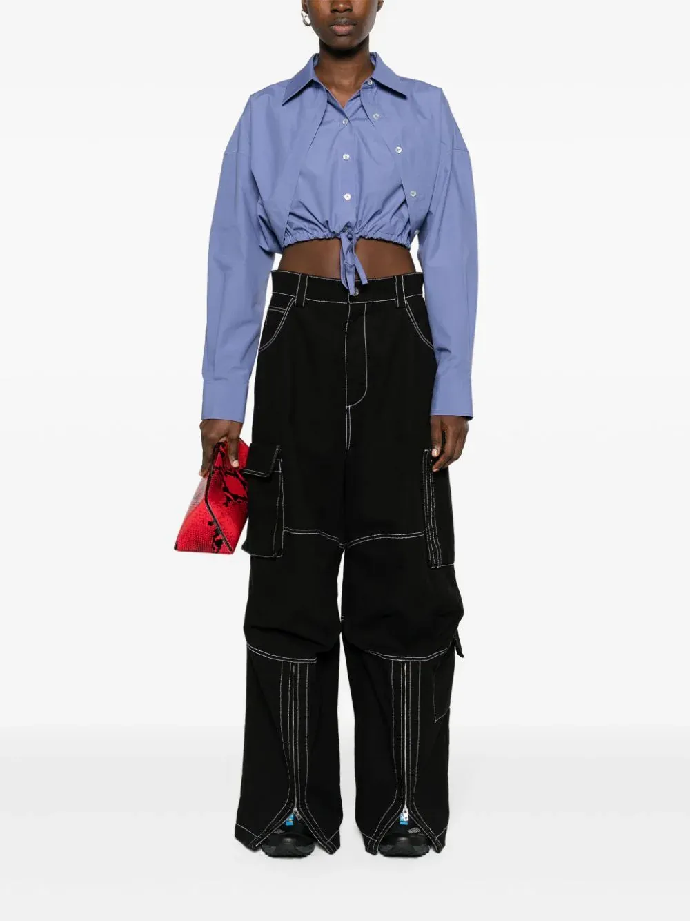 Double Layered Shirt In Compact Cotton
