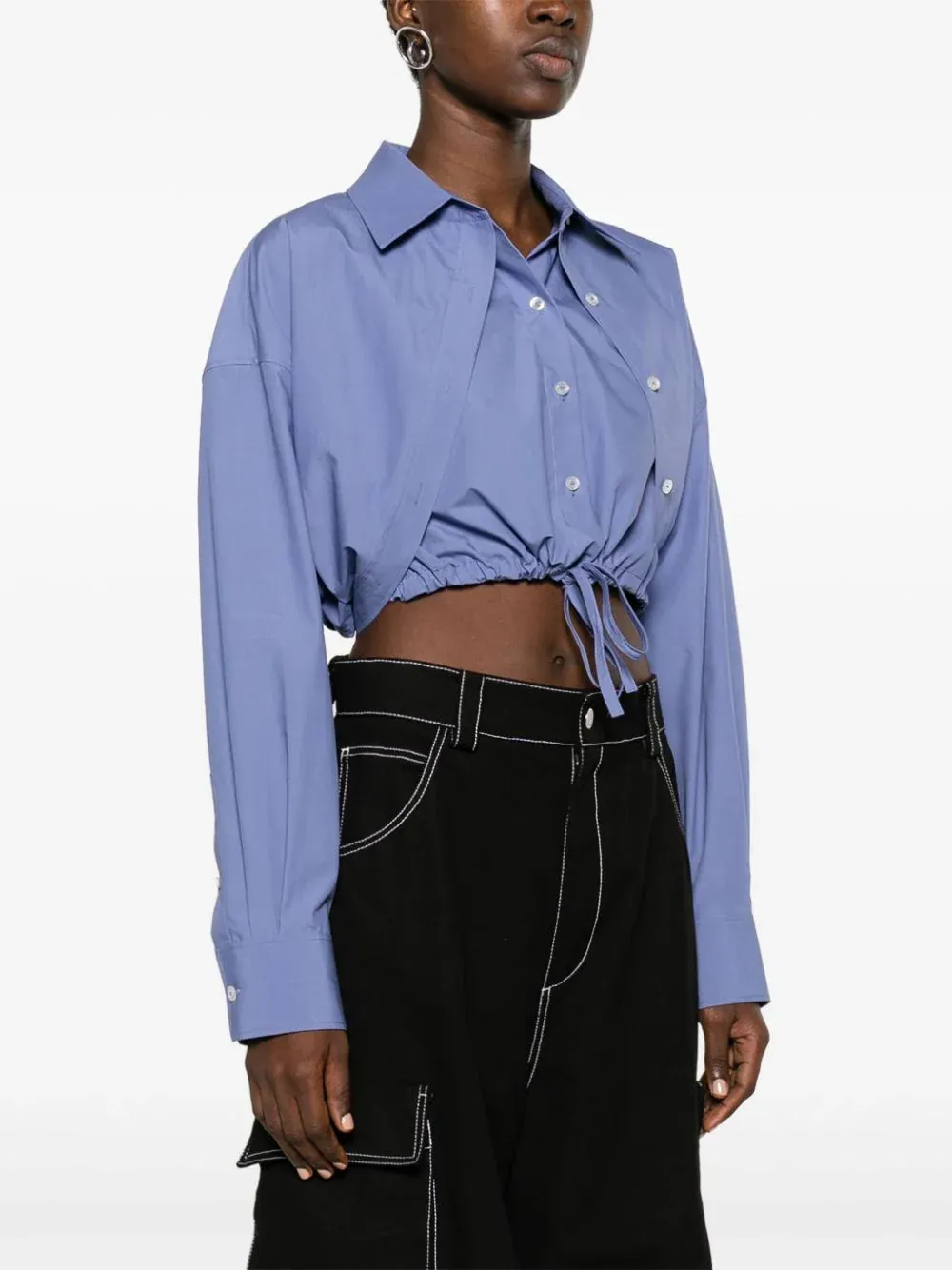 Double Layered Shirt In Compact Cotton