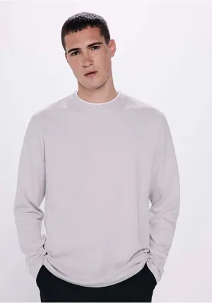 Double Structured Long Sleeve -Shirt - Grey