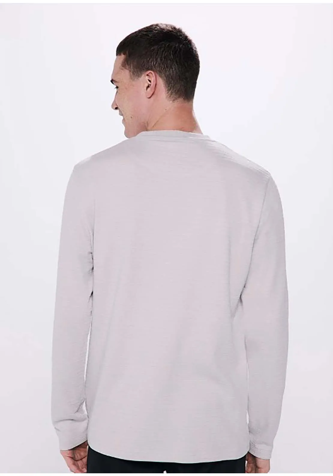 Double Structured Long Sleeve -Shirt - Grey