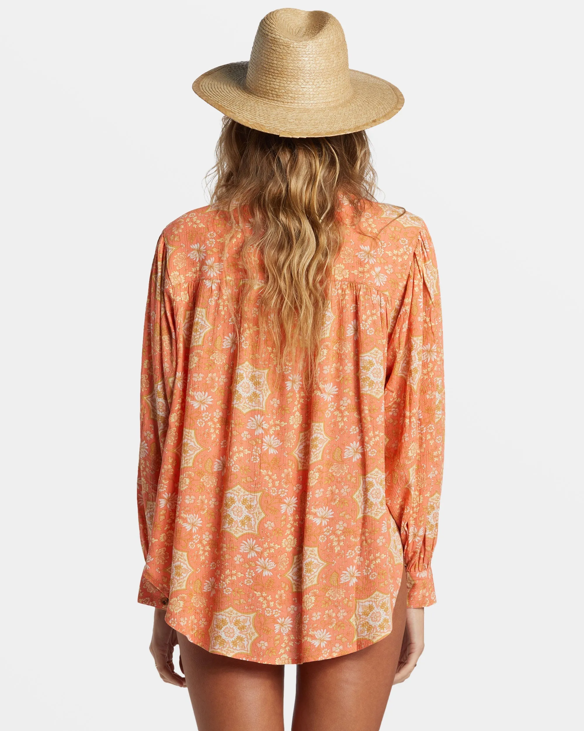 Dream Space Long Sleeve Shirt - Sweet Papaya