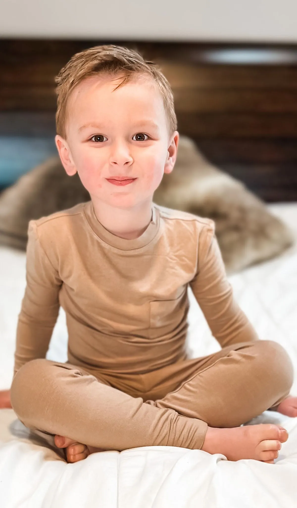 Emerson Kids 2 Piece Pant PJ - Latte