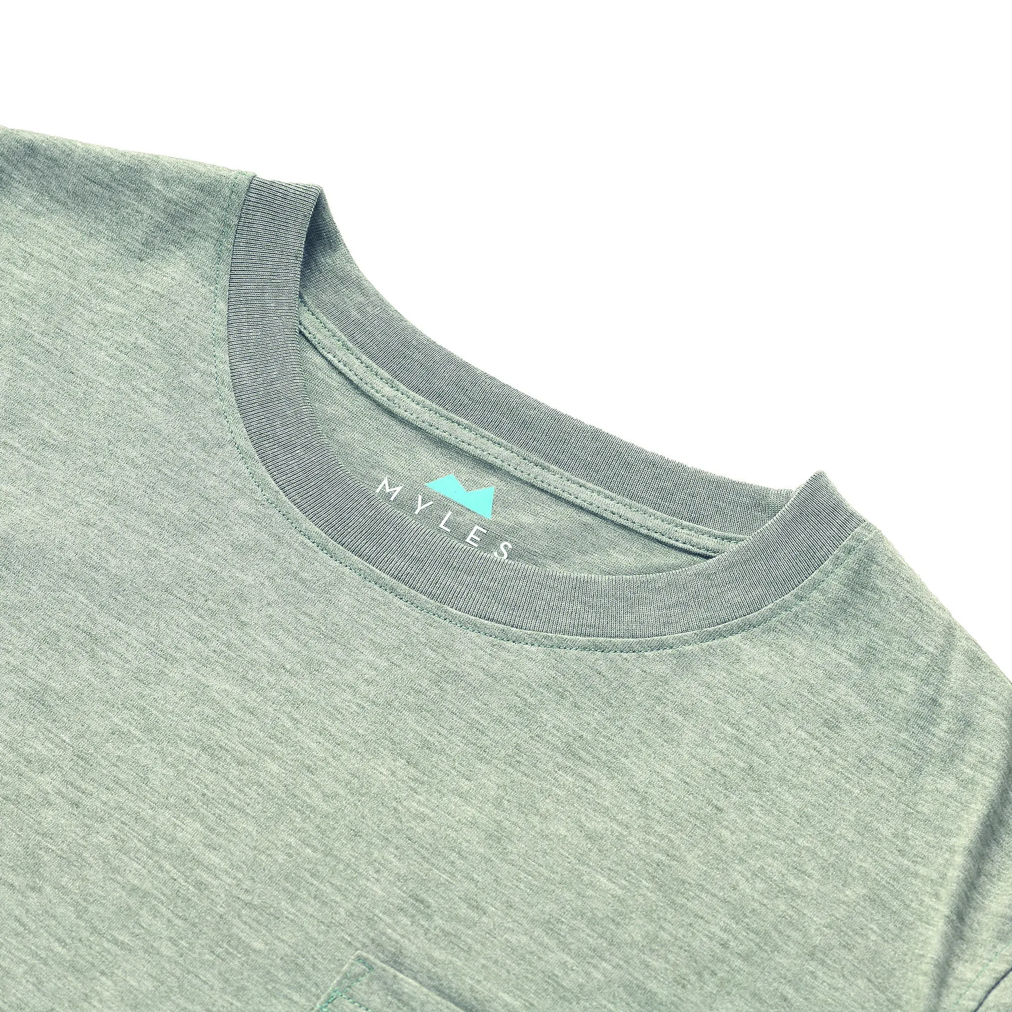 Everyday Long Sleeve Tee with Pocket in Heather Clover