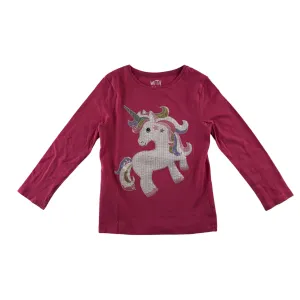 F&F t-shirt 5-6 years fuchsia pink long sleeve unicorn cotton
